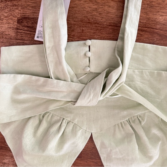 Zara Green Linen Crop Top - Picture 7 of 9